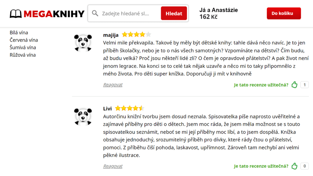 recenze na e-shopu Megaknihy
